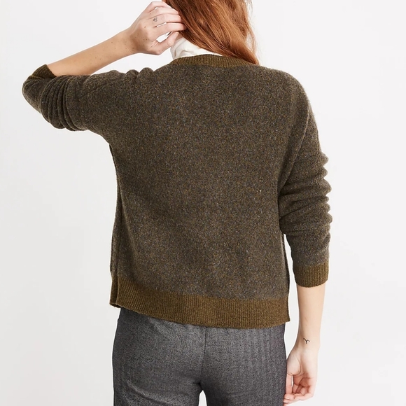 MADEWELL Kent Ex-Boyfriend Cardigan Sweater Tonal Herringbone XS - Picture 5 of 10